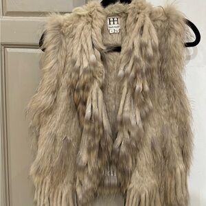 Haute Hippie Fur Vest in Beige